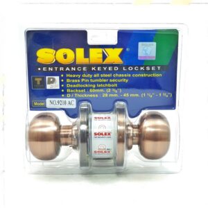 ลูกบิดประตู SOLEX 9210AC ลูกบิดประตู (แผง) SOLEX 9210 AC (รมดำ)