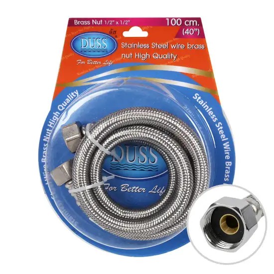 สายน้ำดี ถักสแตนเลส DUSS 100 cm. STL40