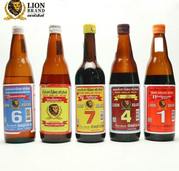 แชลแลคทาไม้ หัวสิงห์ ขวดใหญ่ แชลแลคทาไม้ หัวสิงห์ ขวดใหญ่ No.4 สีโอ๊ค