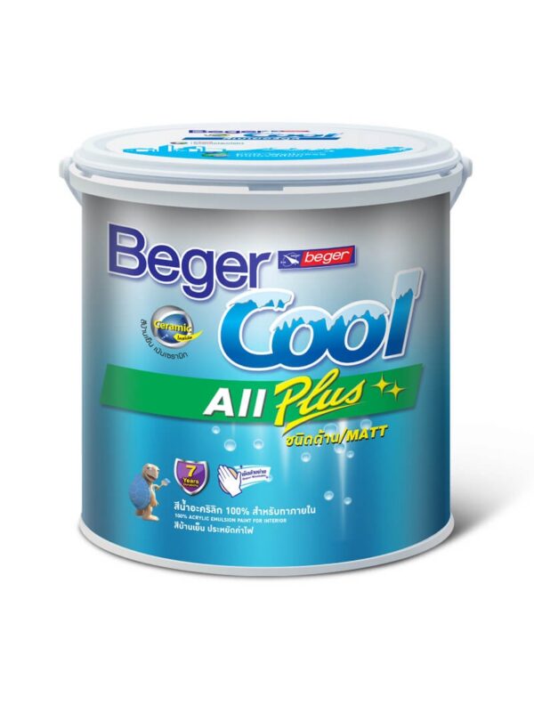 KD-PC-PT-11066 สีน้ำใน+นอก กึ่งเงา Beger cool all plus ถัง #4712 สีเทาอ่อน (Peal White)