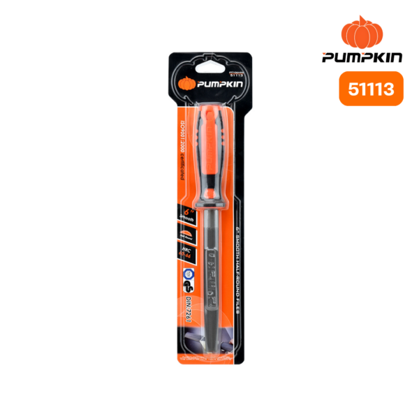 KD-TL-HT-09757 ตะไบท้องปลิง ละเอียด พร้อมด้าม Pumpkin 6" (51113)
