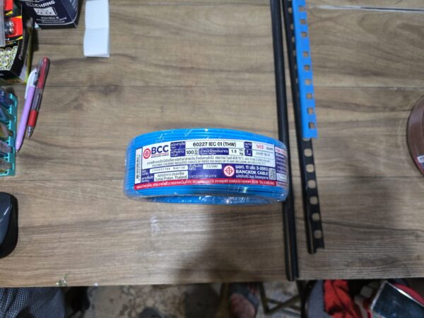 KD-EL-WR-11666 สายไฟ (THW) BCC 1 x 1.5 สีฟ้า/น้ำเงิน (สายทองแดง)